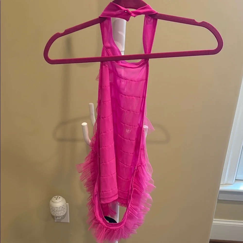 Pink Ruffled Halter Top - Picture 2 of 5